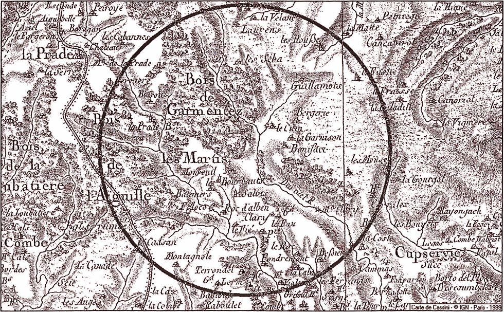 Les Martys: Carte de cassini